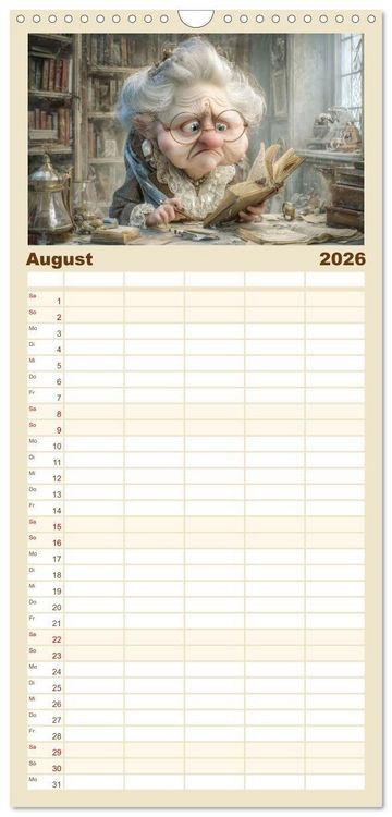 Produktbild: Familienplaner 2026 - Oma macht jetzt Sonderschicht mit 5 Spalten (Wandkalender, 21 x 45 cm) CALVENDO