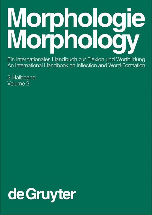 Produktbild: Morphologie / Morphology. 2. Halbband