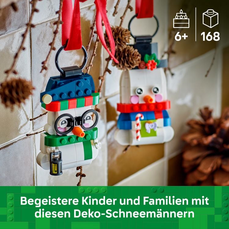 Produktbild: LEGO Deko-Schneem&auml;nner Modellbausatz zum Aufstellen oder als Deko 40812