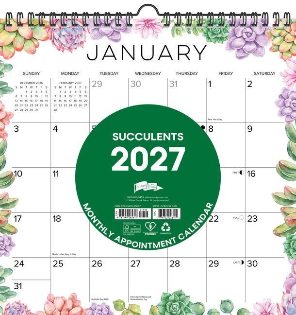 Produktbild: Succulents 2027 12 X 12 Spiral Wall Calendar