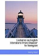 Produktbild: Lectures on English Literature from Chaucer to Tennyson
