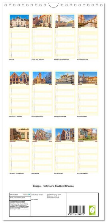 Produktbild: Familienplaner 2026 - Br&uuml;gge - malerische Stadt mit Charme mit 5 Spalten (Wandkalender, 21 x 45 cm) CALVENDO