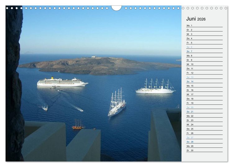 Produktbild: SANTORINI - Idyll auf dem Vulkan (Wandkalender 2026 DIN A3 quer), CALVENDO Monatskalender