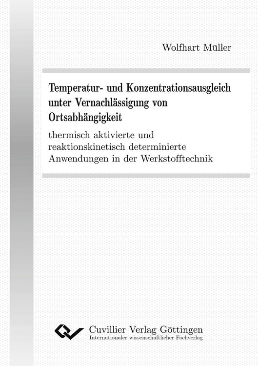 Produktbild: Temperatur- und Konzentrationsausgleich unter Vernachl&auml;ssigung von Ortsabh&auml;ngigkeit