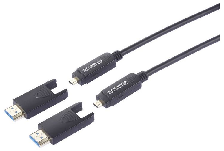 Produktbild: SpeaKa Professional Glasfaser / HDMI Anschlusskabel HDMI-A Stecker, HDMI-Micro-D Stecker, HDMI-A Stecker, HDMI-Micro-D Stecker 15