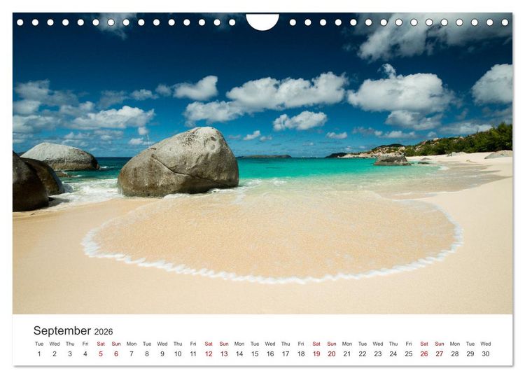 Produktbild: Caribbean beaches and the shades of blue (Wall Calendar 2026 DIN A4 landscape), CALVENDO 12 Month Wall Calendar
