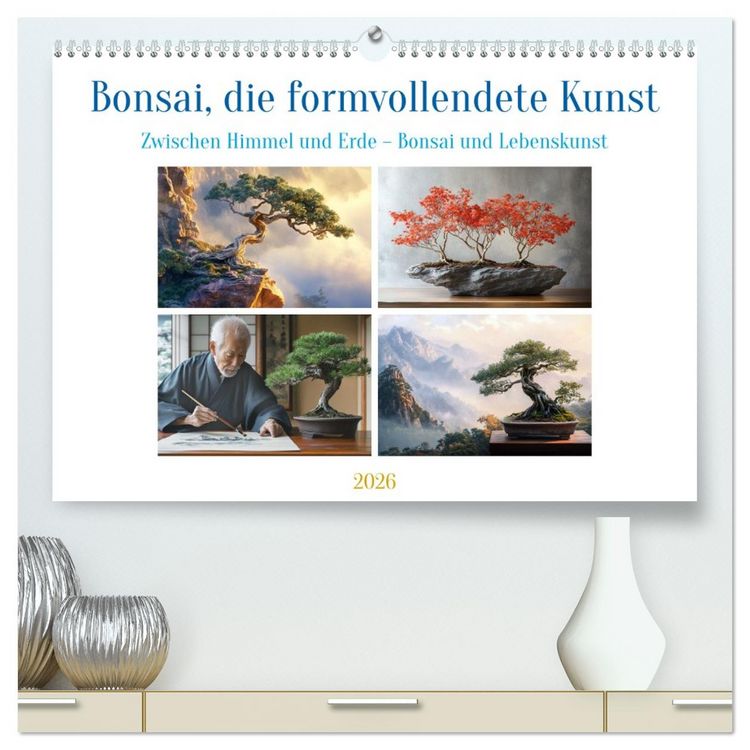 Produktbild: Bonsai, die formvollendete Kunst (hochwertiger Premium Wandkalender 2026 DIN A2 quer), Kunstdruck in Hochglanz