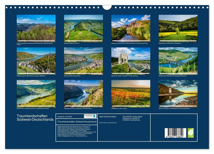 Produktbild: Traumlandschaften S&uuml;dwest-Deutschlands (Wandkalender 2026 DIN A3 quer), CALVENDO Monatskalender