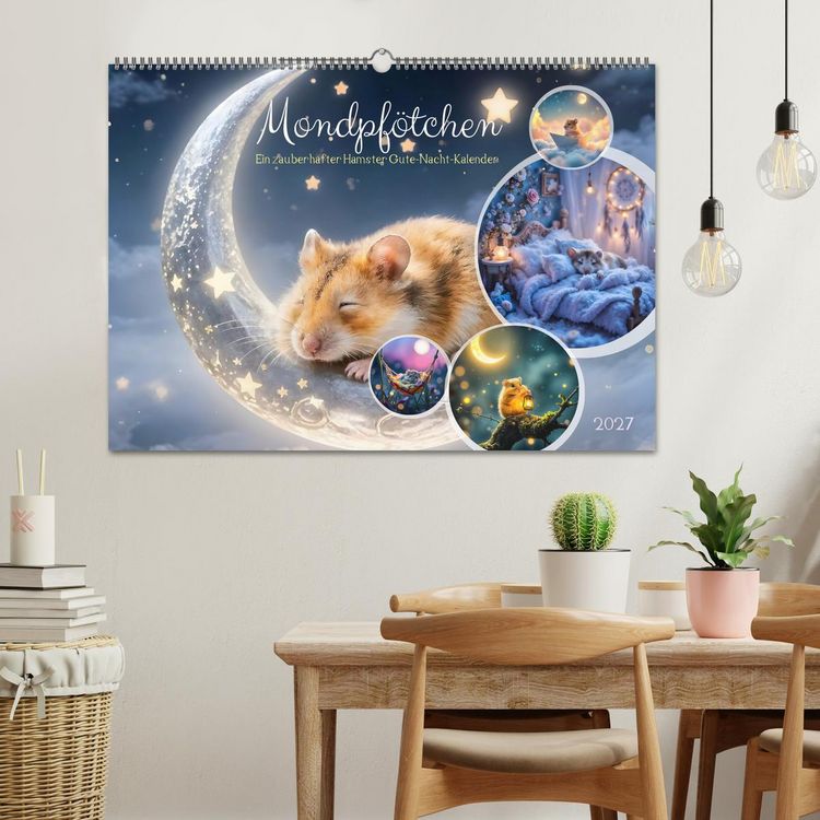 Produktbild: Mondpf&ouml;tchen - Ein zauberhafter Hamster Gute-Nacht-Kalender (Wandkalender 2027 DIN A2 quer), CALVENDO Monatskalender