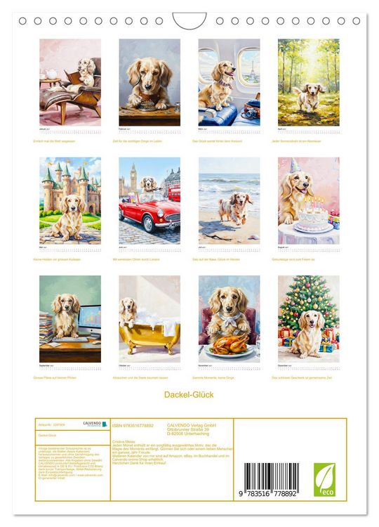 Produktbild: Dackel-Gl&uuml;ck (Wandkalender 2027 DIN A4 hoch), CALVENDO Monatskalender