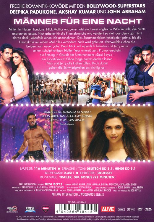Produktbild: M&auml;nner f&uuml;r eine Nacht - Desi Boyz (Deutsche Fassung inkl. Bonus DVD)