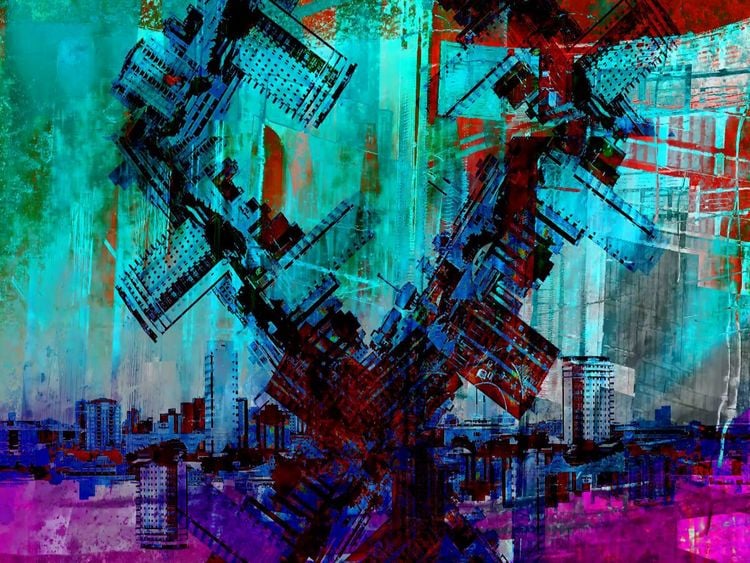 Produktbild: CALVENDO Puzzle Verr&uuml;ckte Skyline | 1000 Teile Lege-Gr&ouml;&szlig;e 64x48cm Foto-Puzzle f&uuml;r gl&uuml;ckliche Stunden