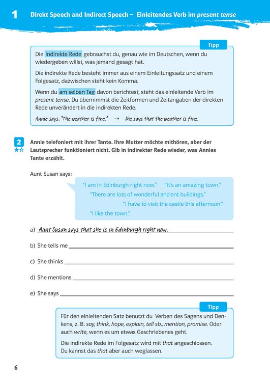 Produktbild: Klett 10-Minuten-Training Englisch Direct Speech - Indirect Speech 7./8. Klasse