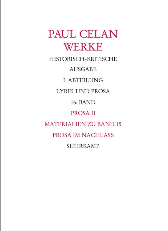 Produktbild: Werke. Historisch-kritische Ausgabe. I. Abteilung: Lyrik und Prosa