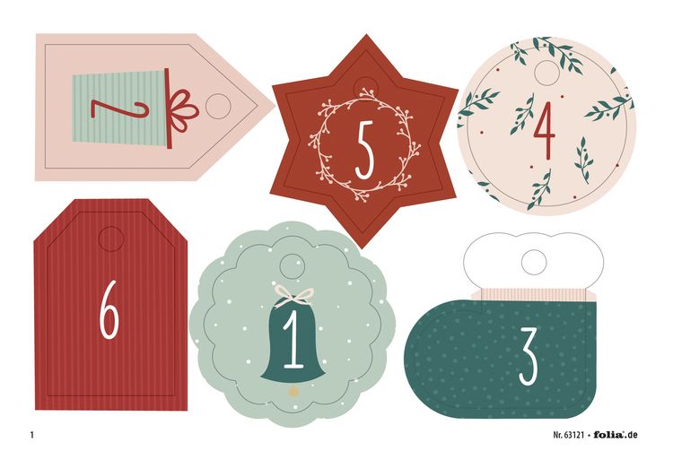 Produktbild: Folia Adventskalender-Set NATUR, Beutel in Juteoptik, 49-teilig, Beutelgr&ouml;&szlig;e 10x13cm, Farbe natur