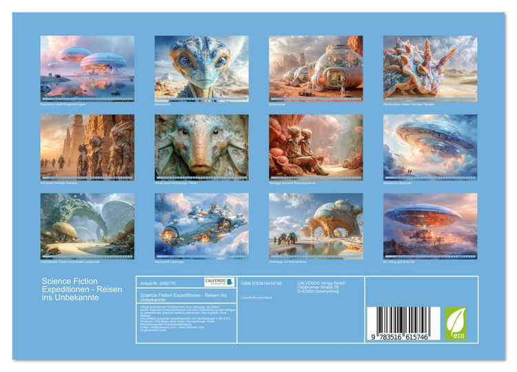 Produktbild: Science Fiction Expeditionen - Reisen ins Unbekannte (Wandkalender 2026 DIN A4 quer), CALVENDO Monatskalender
