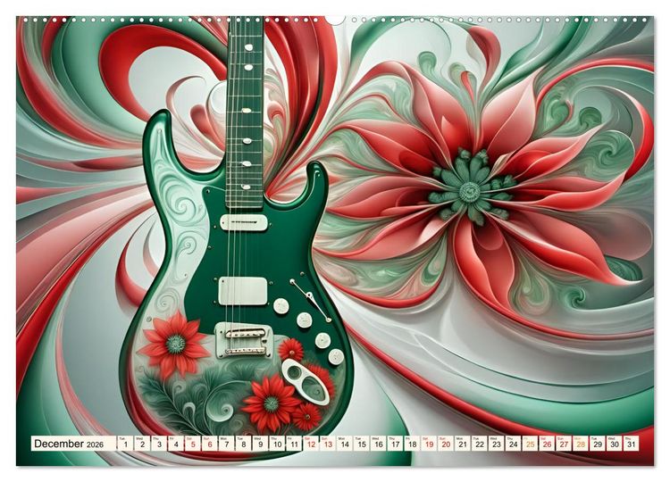 Produktbild: Guitars Fractal Art (Wall Calendar 2026 DIN A2 landscape), CALVENDO 12 Month Wall Calendar