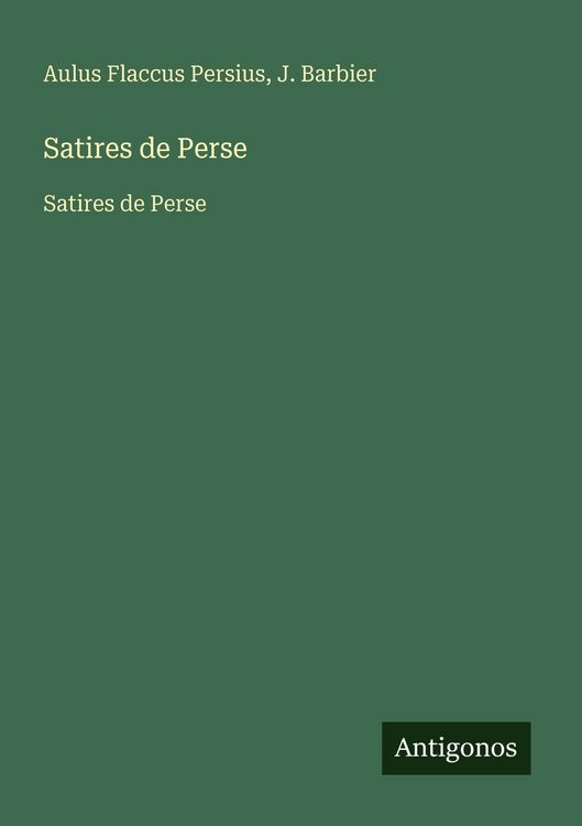 Produktbild: Satires de Perse
