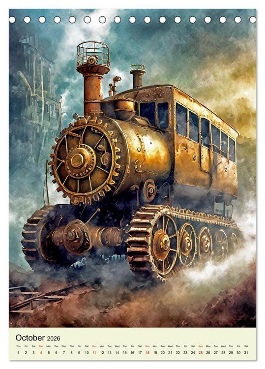 Produktbild: Retro Rides with Steam and Steel (Desk Calendar 2026 DIN A5 portrait), CALVENDO 12 Month DeskCalendar