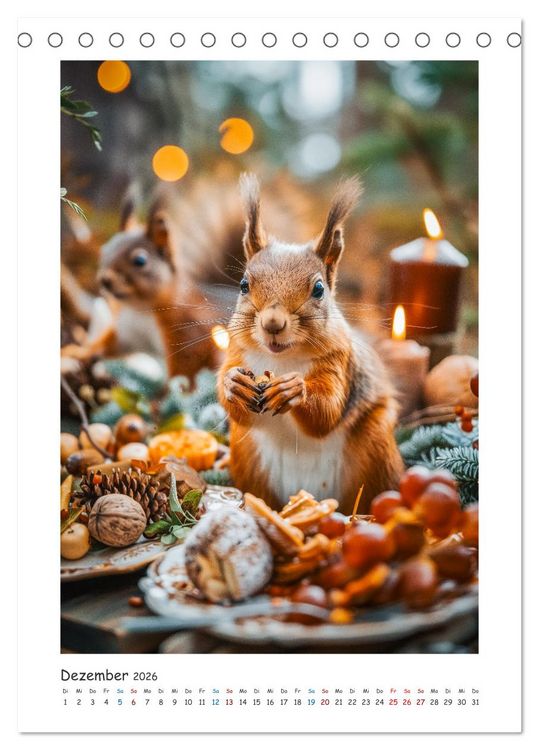 Produktbild: Lustige kleine Eichh&ouml;rnchen (Tischkalender 2026 DIN A5 hoch), CALVENDO Monatskalender