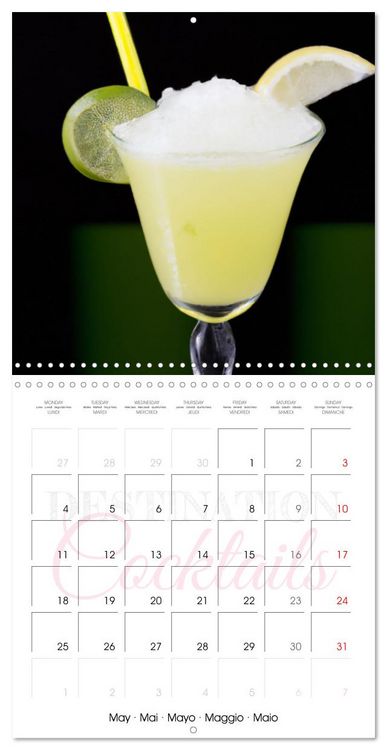 Produktbild: Destination cocktails (Calendrier mural carr&eacute; 2026 30x30 cm) Calendrier double avec une page pour vos prises de notes
