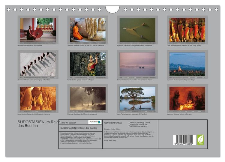 Produktbild: S&Uuml;DOSTASIEN Im Reich des Buddha (Wandkalender 2026 DIN A4 quer), CALVENDO Monatskalender
