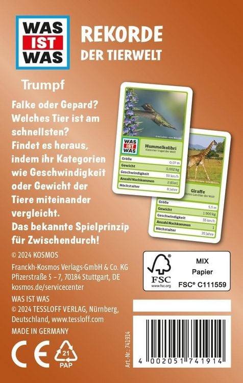 Produktbild: WAS IST WAS Trumpf Rekorde der Tierwelt