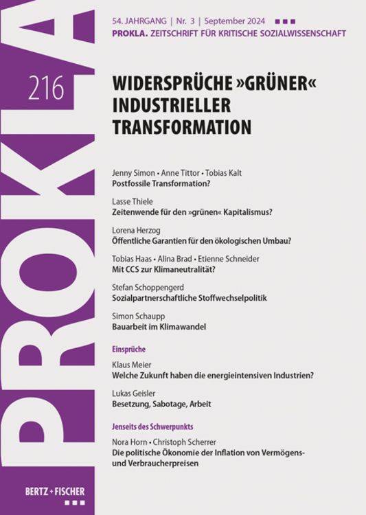 Produktbild: Widersprüche »grüner« industrieller Transformation