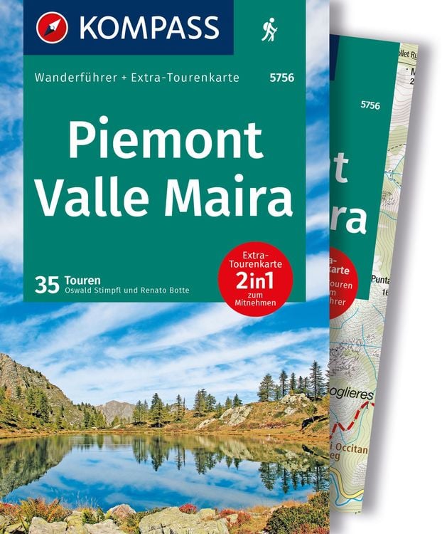 Produktbild: KOMPASS Wanderführer Piemont, Valle Maira, 35 Touren mit Extra-Tourenkarte