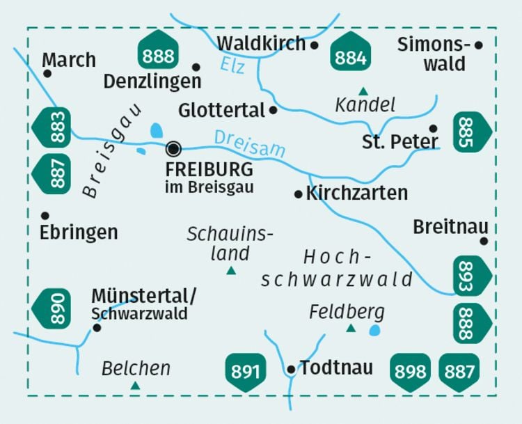 Produktbild: KOMPASS Wanderkarte 889 Freiburg und Umgebung, Kandel, Schauinsland, Feldberg 1:25.000