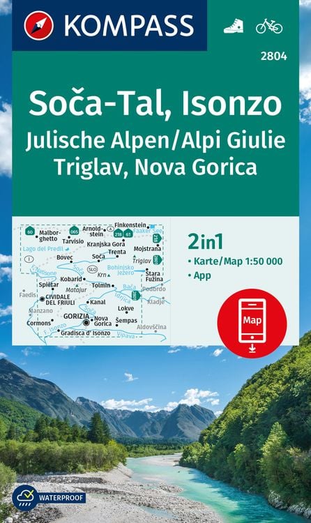 Bild vom Artikel KOMPASS Wanderkarte 2804 Soca-Tal, Isonzo, Alpi Giulie / Julische Alpen, Triglav, Nova Gorica 1:50.000 vom Autor 