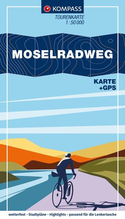 Produktbild: KOMPASS Fahrrad-Tourenkarte Moselradweg von Schengen nach Koblenz 1:50.000
