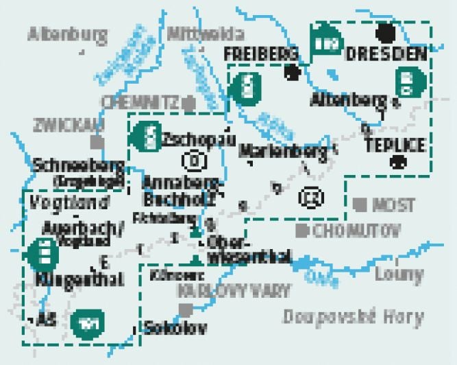 Produktbild: KOMPASS Wanderkarten-Set 866 Erzgebirge (2 Karten) 1:50.000