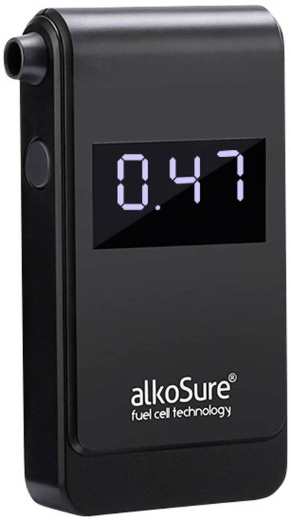 Produktbild: alkoSure Alkoholtester Schwarz (matt) 0.00 bis 4.00 &permil; inkl. Display, Verschiedene Einheiten anzeigbar