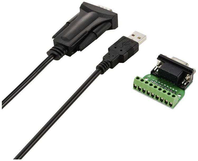 Produktbild: Renkforce USB 2.0, Seriell Adapter [1x USB 2.0 Stecker A - 1x Seriell (9pol.), Schraubklemmen] 1.80 m