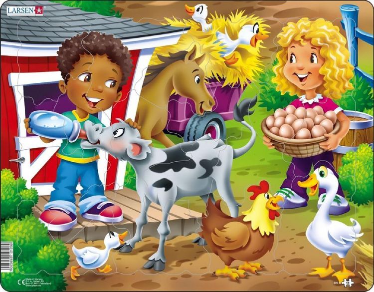 Produktbild: Puzzle - Bauernhofkinder mit Kalb