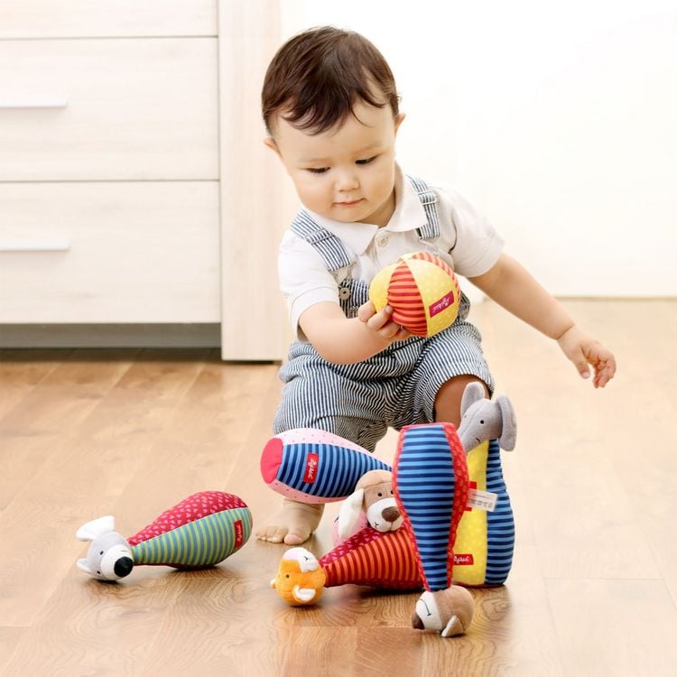 Produktbild: sigikid 49520 - Baby Bowling Kinderbunt, Kegelspiel, 6er Set