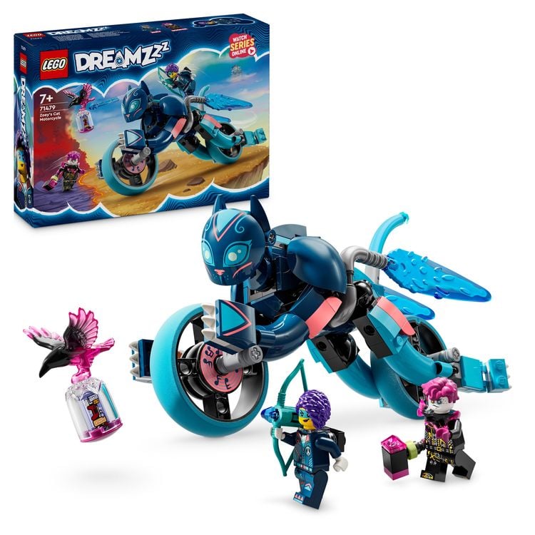 Bild vom Artikel LEGO DREAMZzz Zoeys Katzenmotorrad, Spielzeugmotorrad Set 71479 vom Autor 