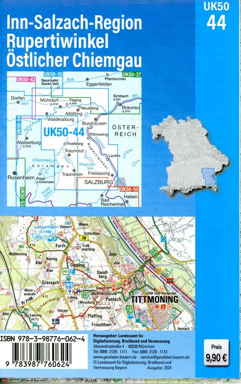 Produktbild: UK50-44 Inn-Salzach-Region, Rupertiwinkel, &Ouml;stlicher Chiemgau