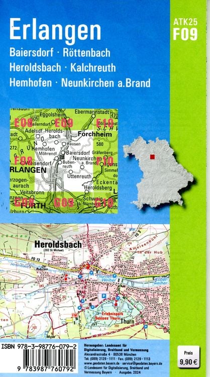 Produktbild: ATK25-F09 Erlangen (Amtliche Topographische Karte 1:25000)