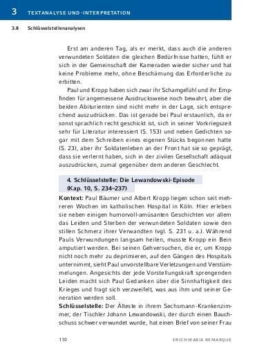 Im Westen Nichts Neues Inhaltsangabe 'Im Westen nichts Neues von Erich Maria Remarque - Textanalyse und