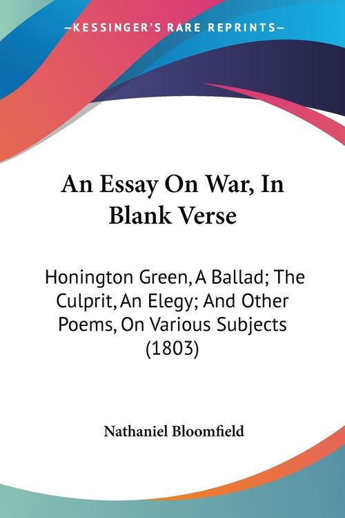 Produktbild: An Essay On War, In Blank Verse