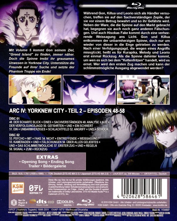 Produktbild: HUNTERxHUNTER - New Edition: Volume 5 (Episode 48-58) [2 BRs]