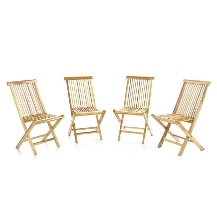 Bild vom Artikel 4er Gartenstuhl Hochlehner Klappstuhl Holz Teak vom Autor 