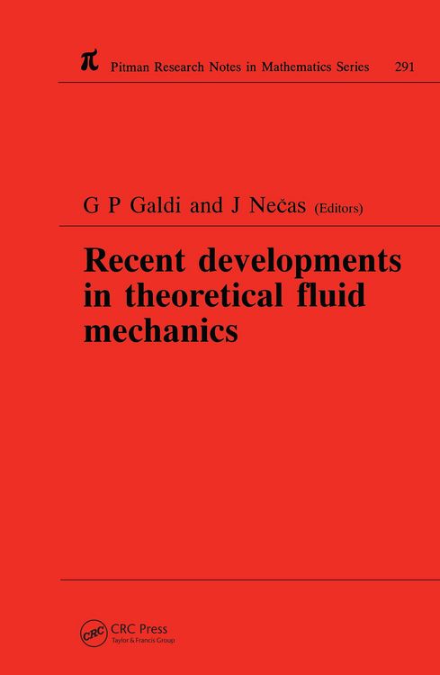 Produktbild: Recent Developments in Theoretical Fluid Mechanics
