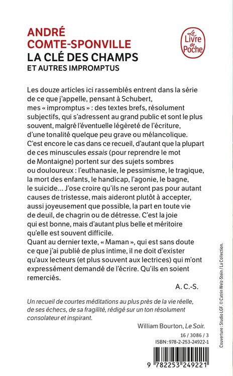 Produktbild: La clé des champs : et autres impromptus