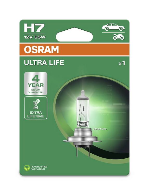 Produktbild: Osram Automotive 4062172395205 Halogen Leuchtmittel Ultra Life H7 55W 12V