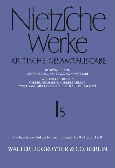 Produktbild: Nachgelassene Aufzeichnungen. Fr&uuml;hjahr 1868 - Herbst 1869