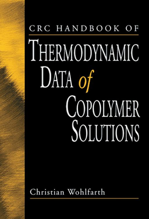 Produktbild: CRC Handbook of Thermodynamic Data of Copolymer Solutions