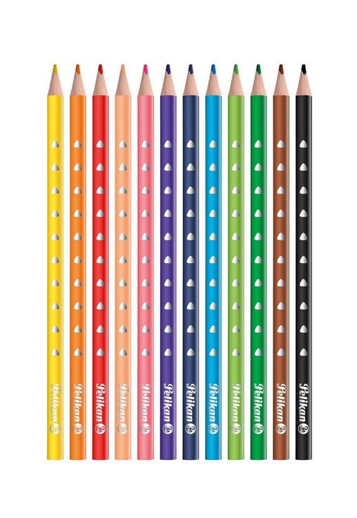 Produktbild: Pelikan Buntstifte SILVERINO dreieckig d&uuml;nn, 12er Set